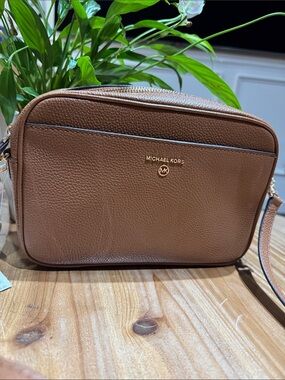 Michael Kors Tan Pebbled Leather Messenger Crossbody